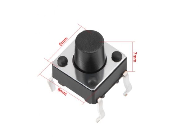 سوئیچ 6x6x7mm مشکی - کلید فشاری با کیفیت بالا
